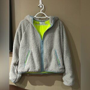 Gray Sherpa Zip-Up Hoodie
